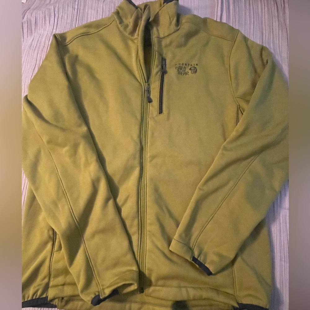 Mountain Hardwear green yellow chartreuse soft shell ski‎ snow jacket size large